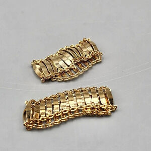 Sterling Silver Gold Plated Ladder  Rings Size 8